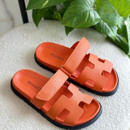 Hermès Chypre Orange Naturel Rubber sandals